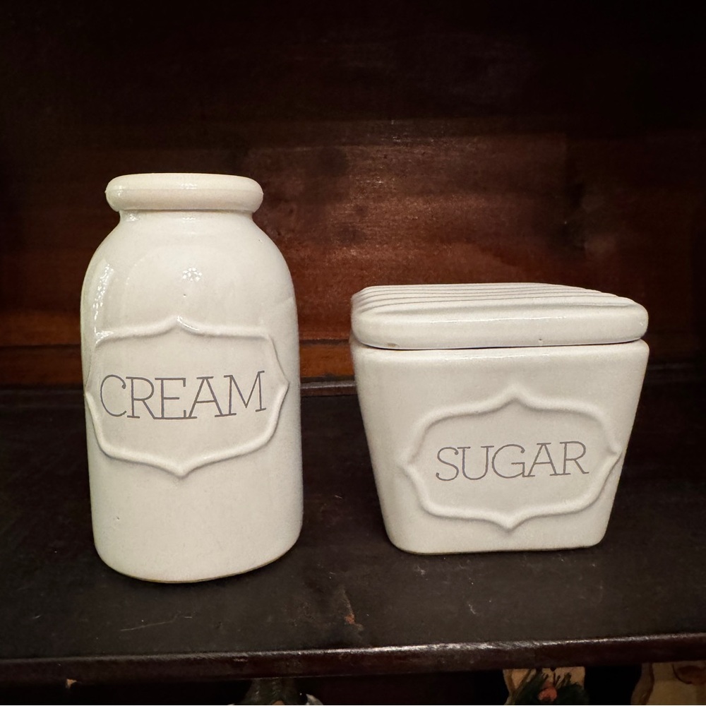 Threshold White Ceramic Cream and Sugar Set